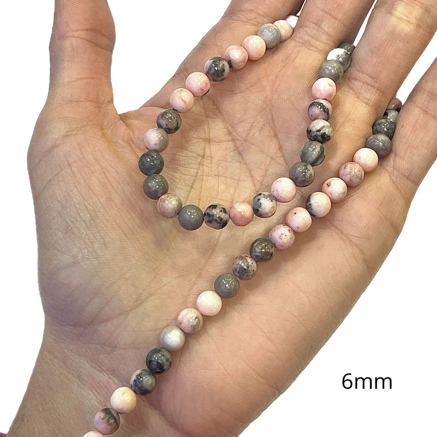 Sarta Jade Rosa Cebra 6mm