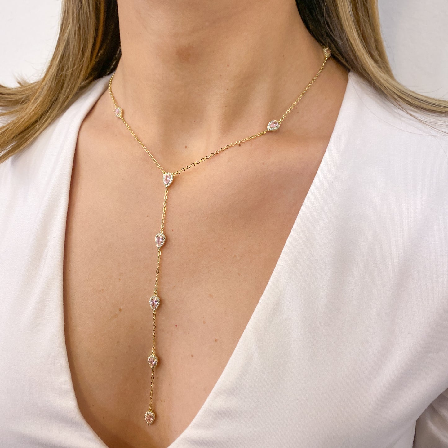 Collar Péndulo JIMOR Dorado-Rosa