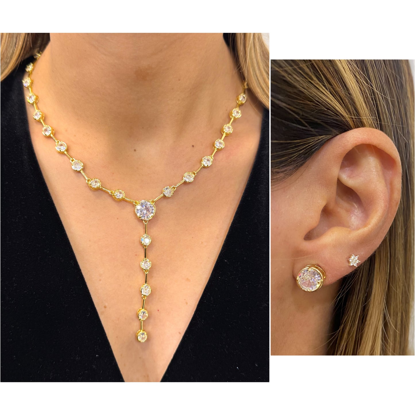 Dúo ORDO Dorado ( Aretes + Collar )