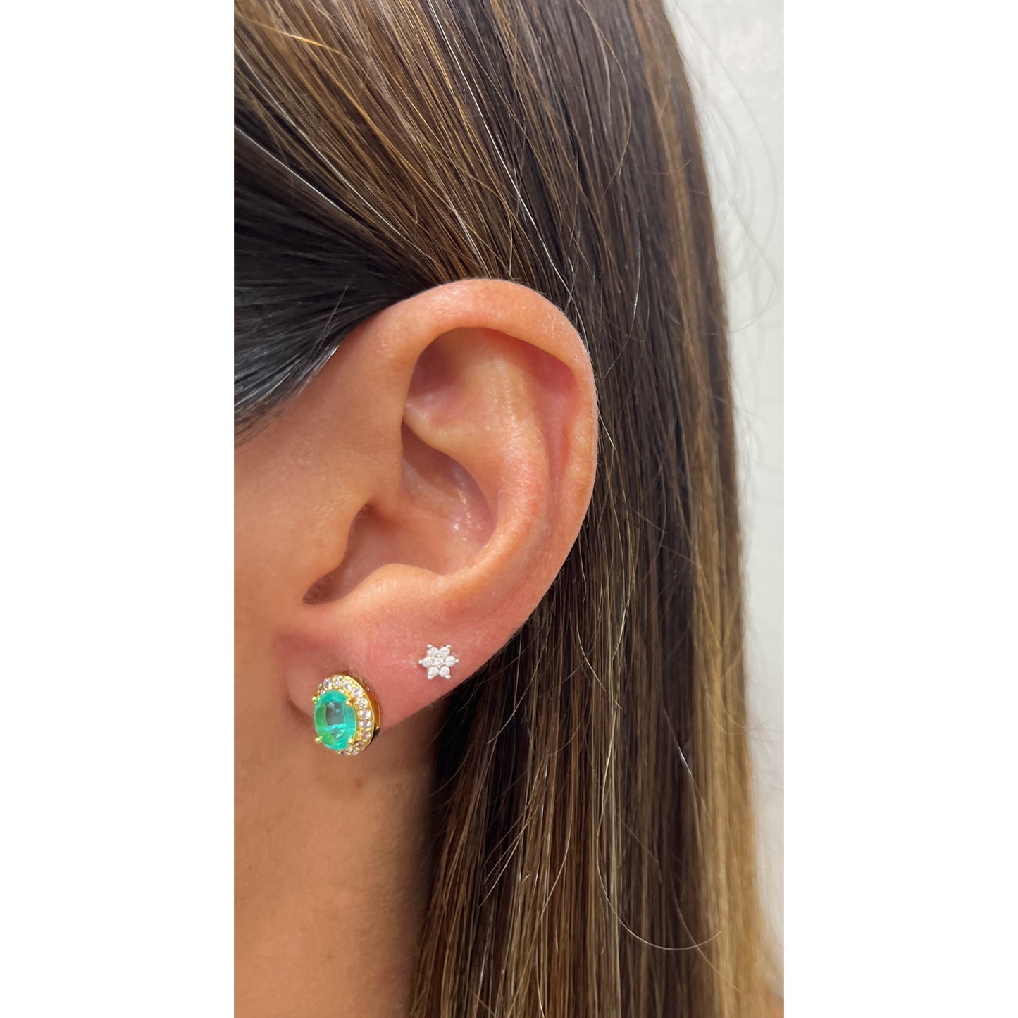 Aretes ONEC Aguamarina-Dorado (Craqelado)