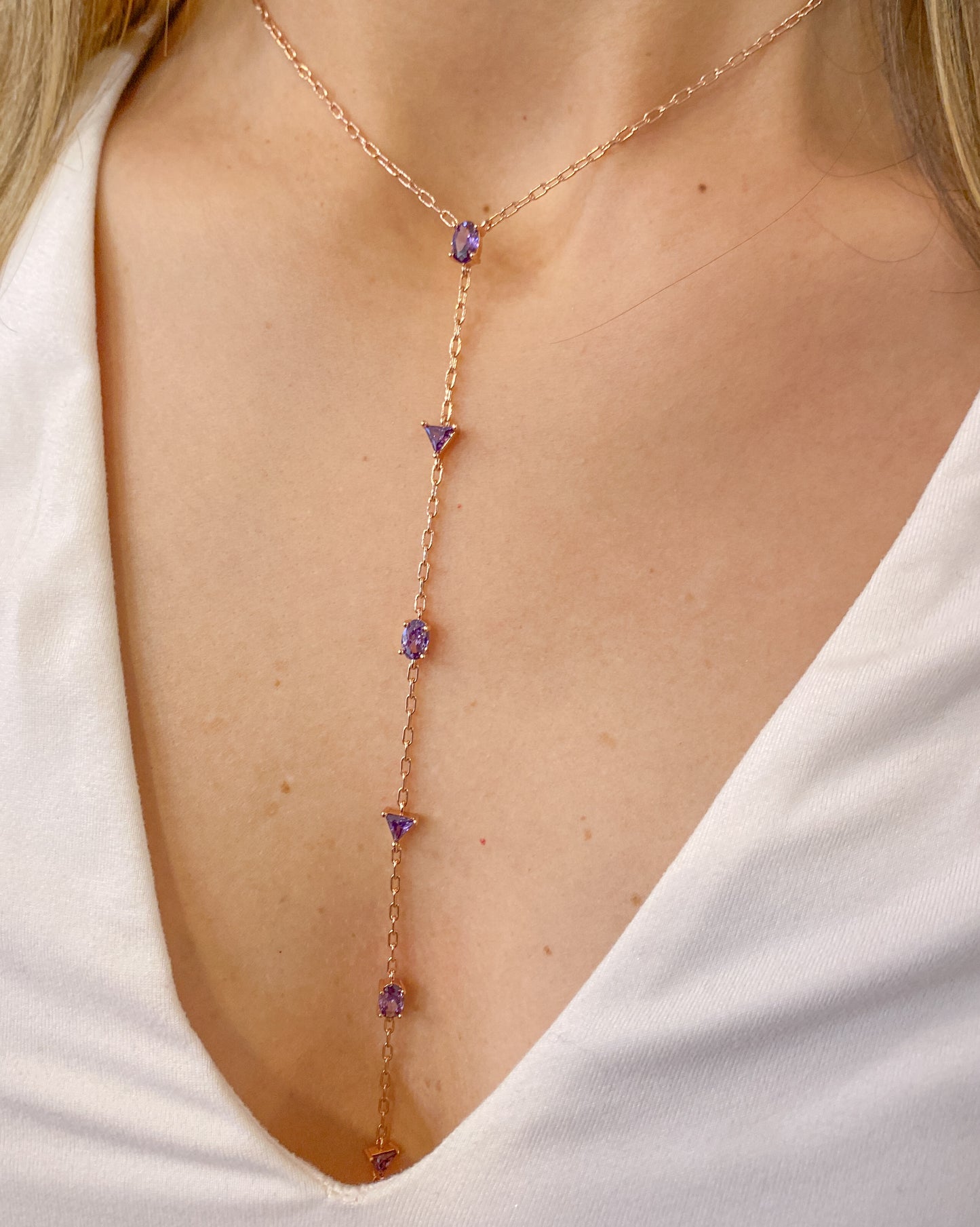 Collar Péndulo SUKIL Oro Rosa-Morado