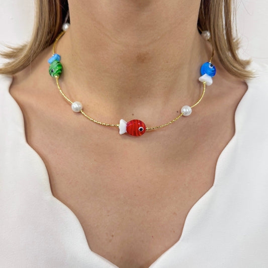 Collar VURY Rojo-Verde