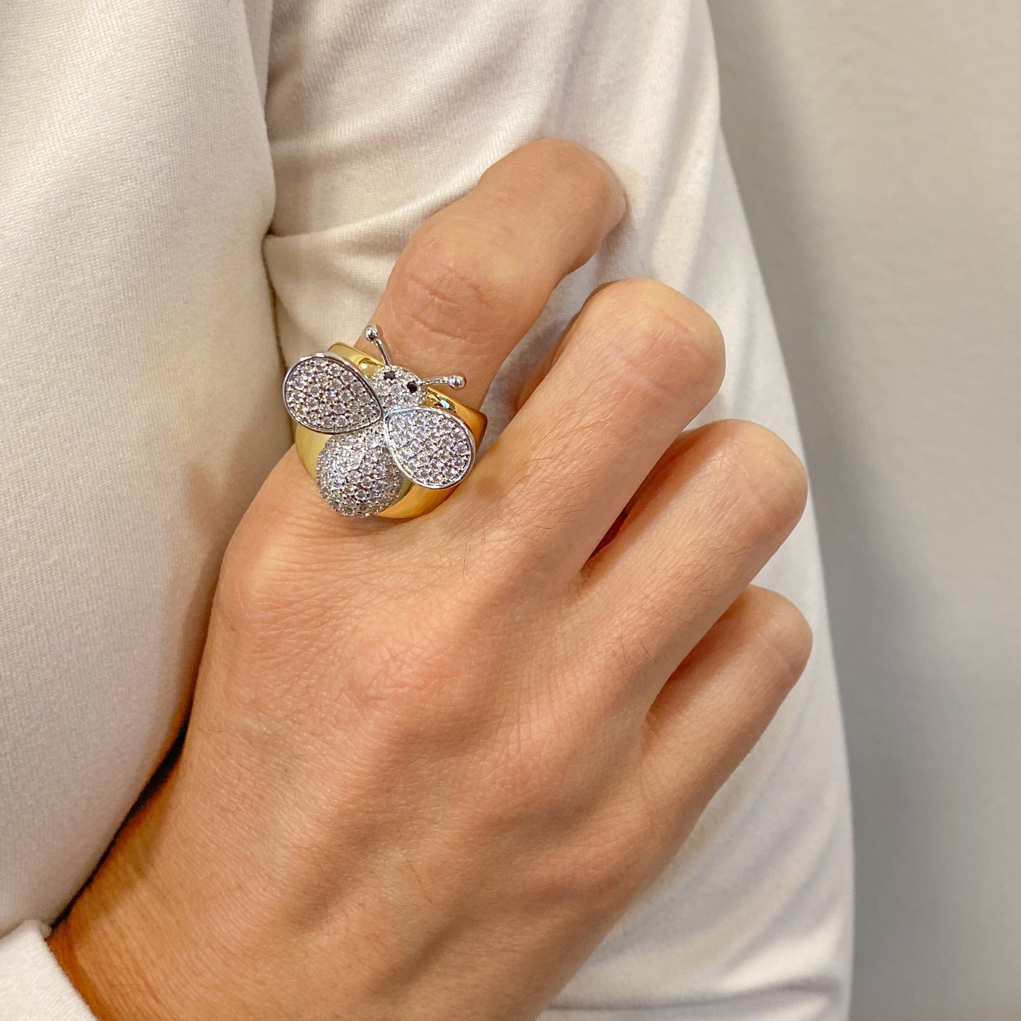 Anillo FOPA Plateado/Dorado (Talla 7)