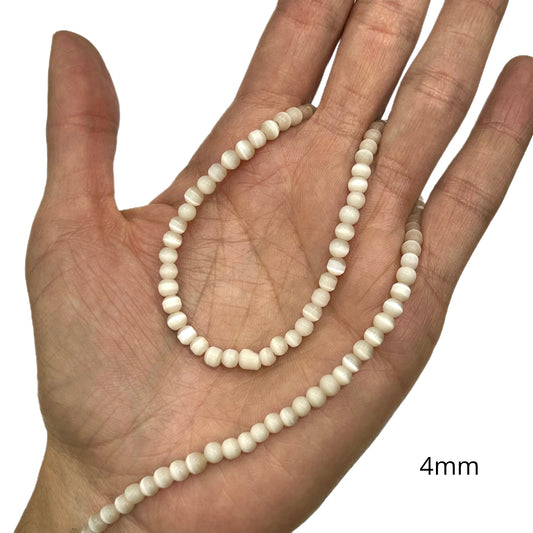 Sarta Ojo de Gato Beige 4mm