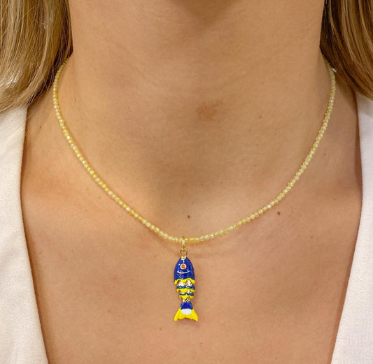Collar CRAMBY Pez Pequeño Azul Oscuro