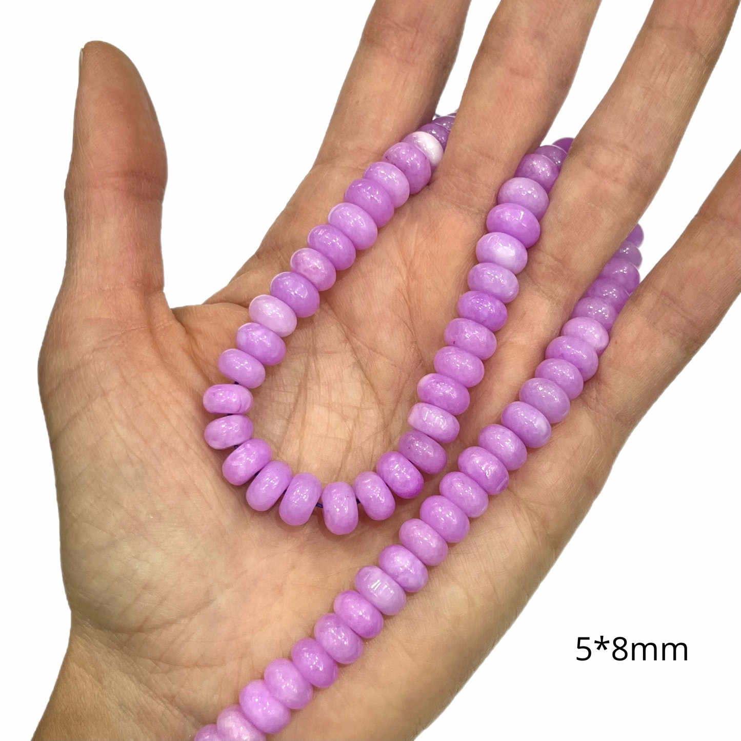 Sarta Jade Lila Róndela 5*8mm