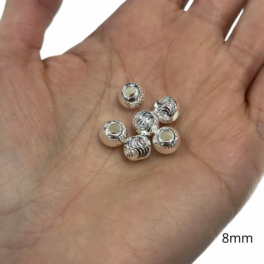 Balín Diamantado Plata 8mm