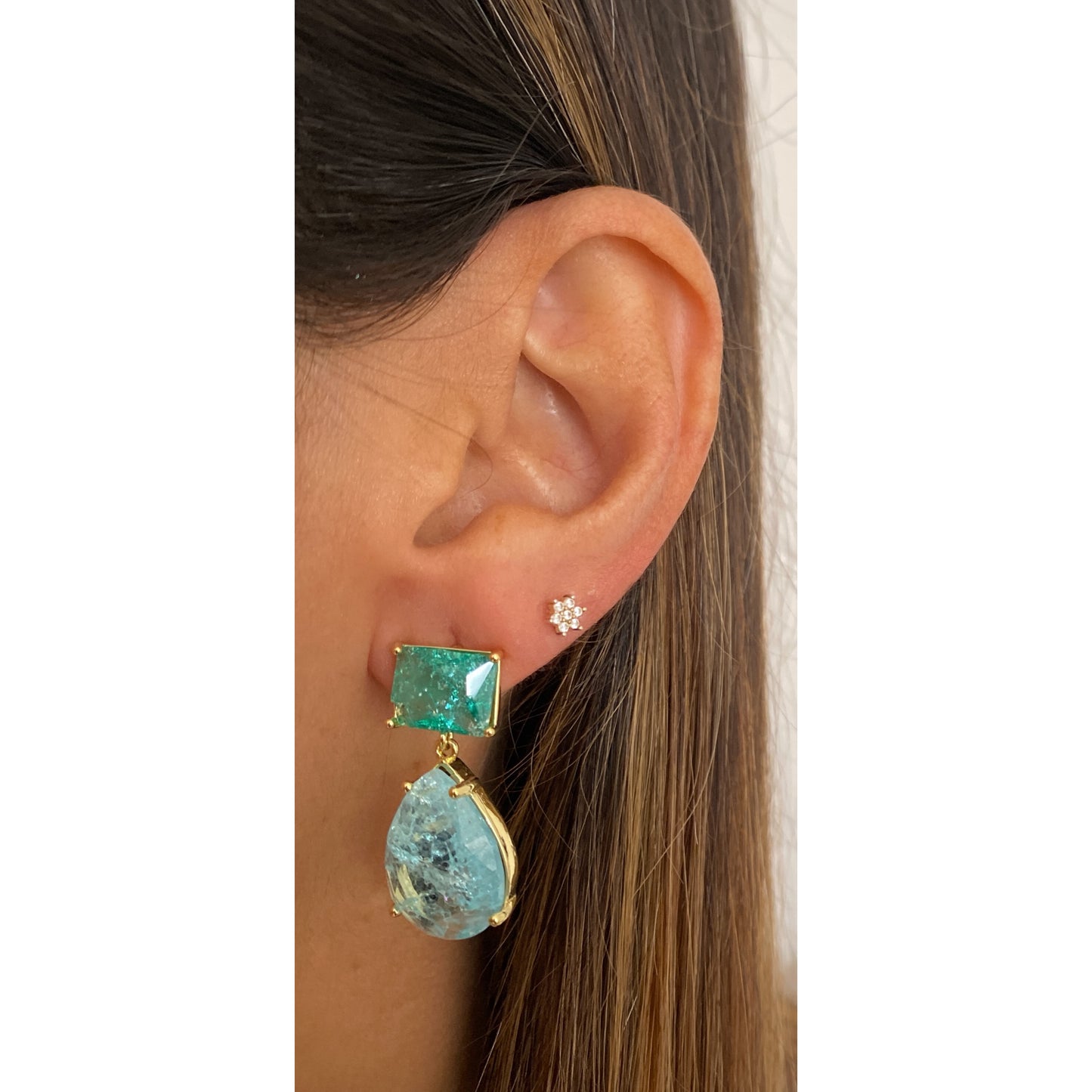 Aretes HUXOL ( Cristal Craquelado )