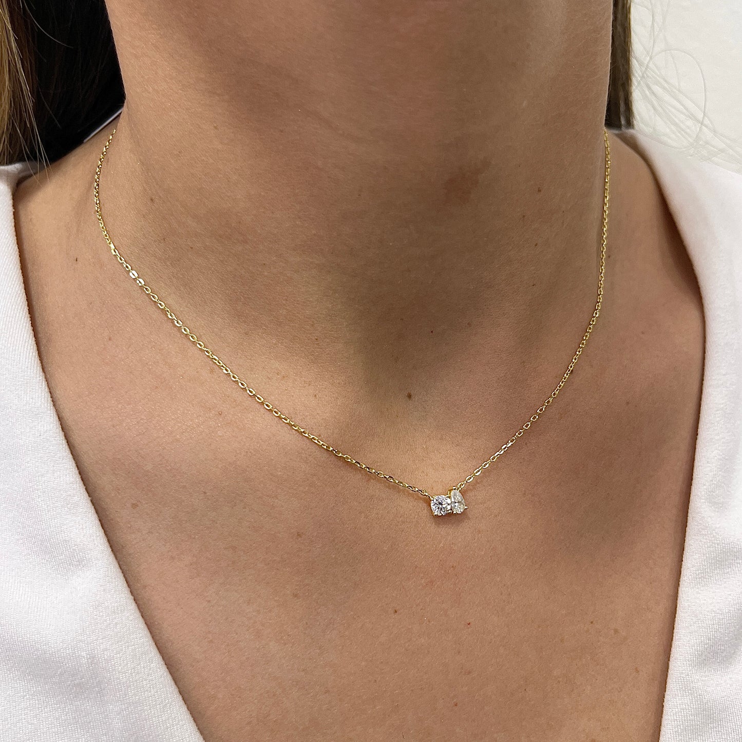 Collar NITE Dorado Plata Rodinada- Moissanita