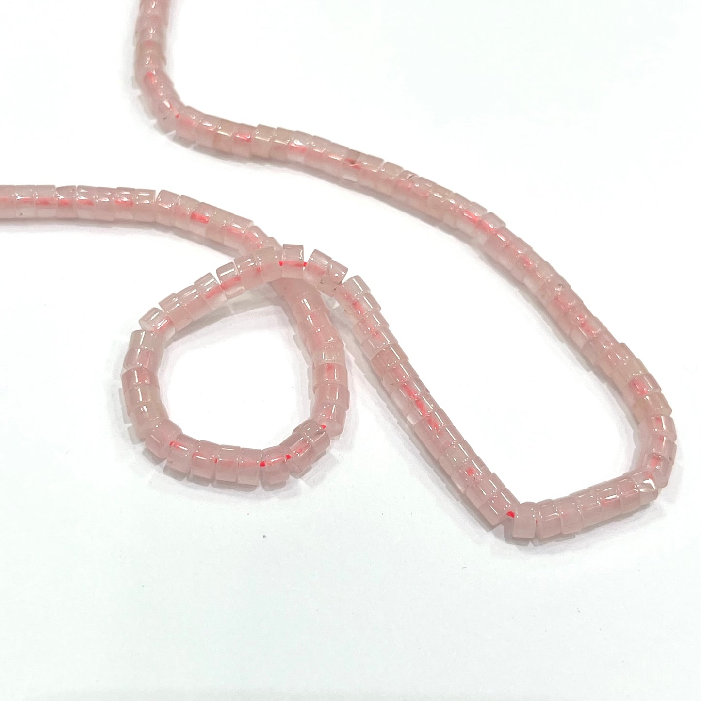Sarta Róndela Plana Cuarzo Rosado 2*4mm