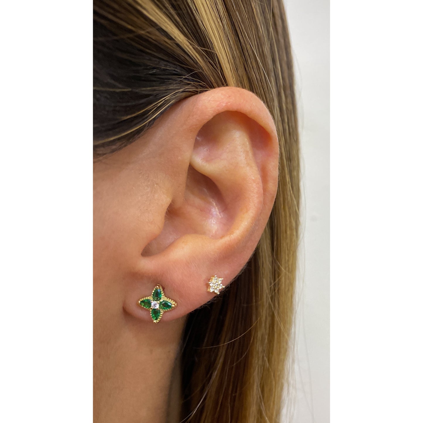 Aretes ADEKI Dorado-Verde