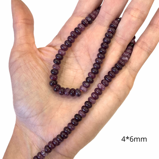 Sarta Rondela Jade Vinotinto 4*6mm