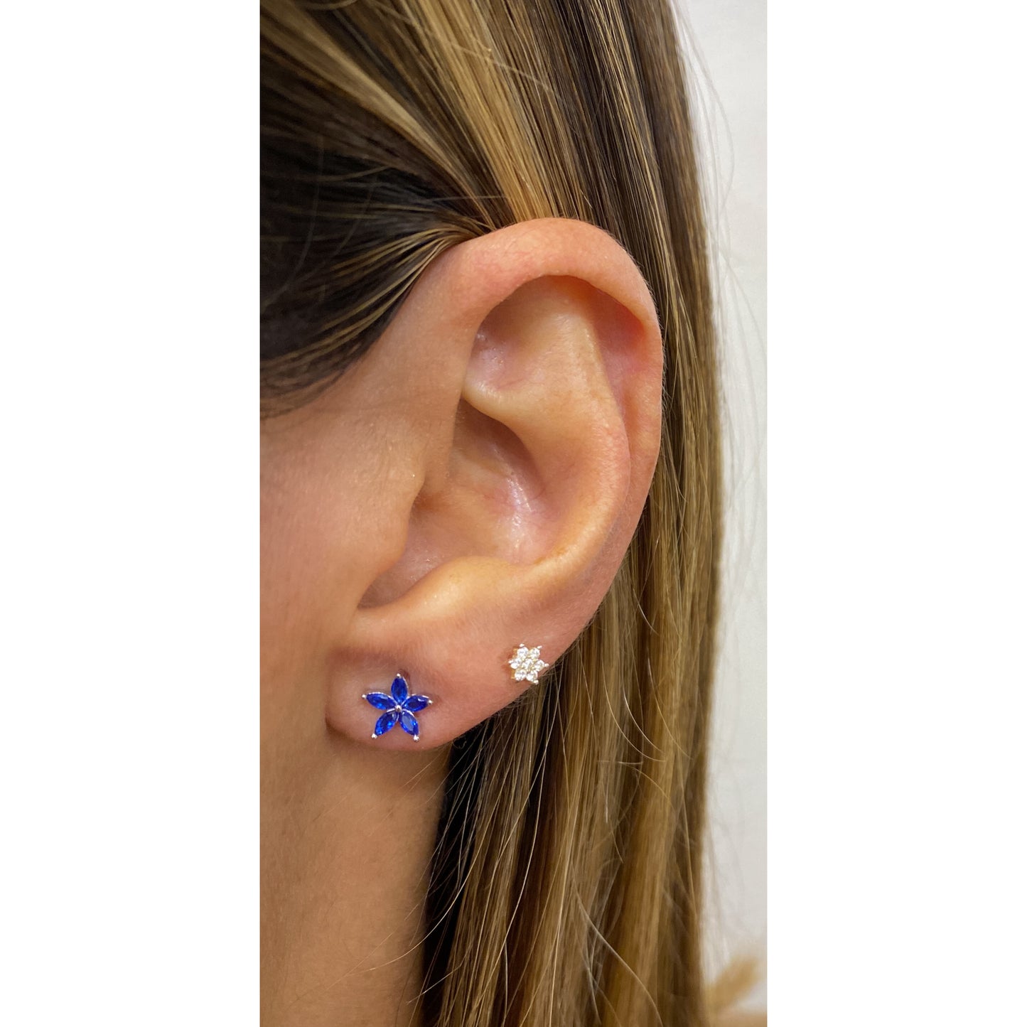 Aretes PRUKI Plateado-Azul