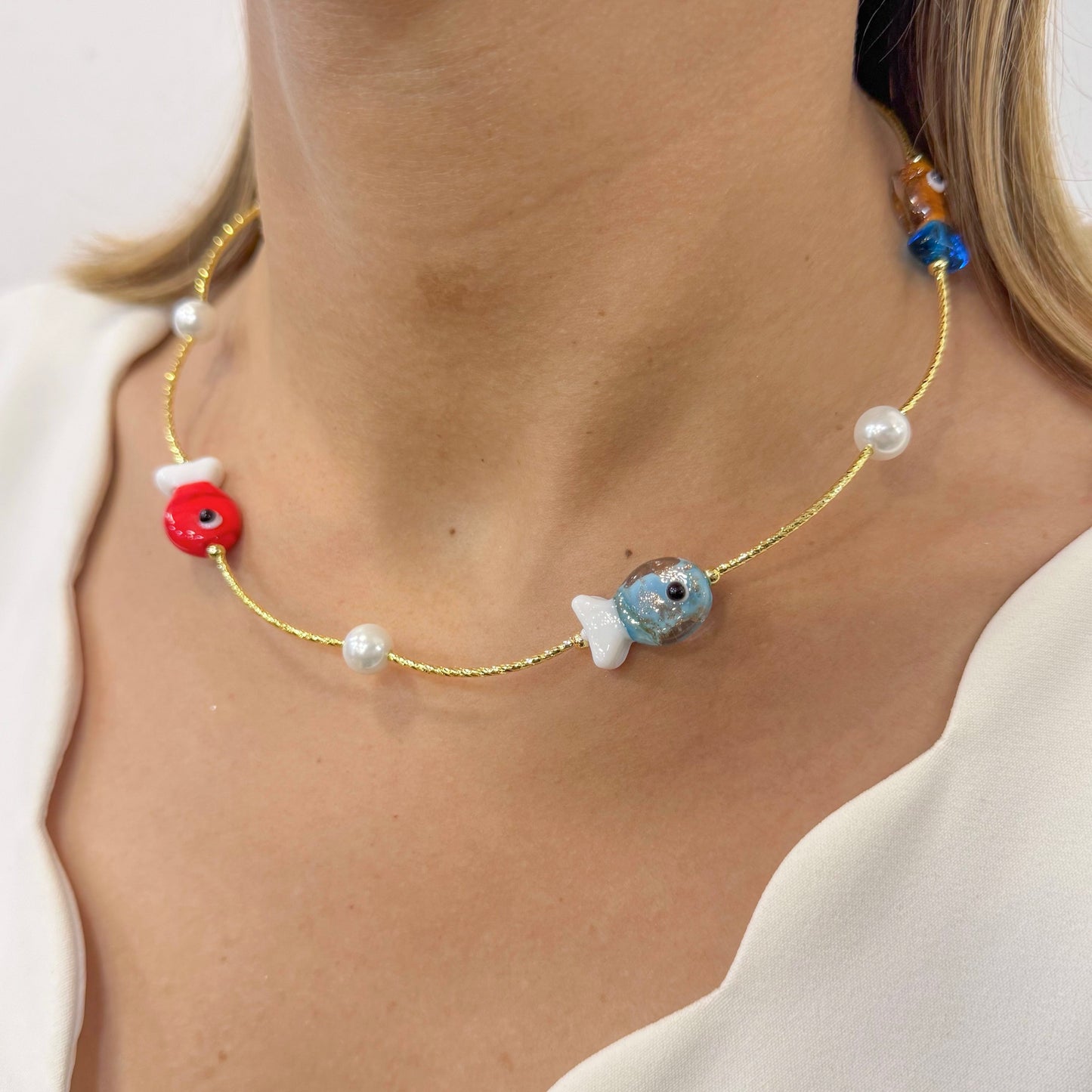 Collar VURY Rojo-Azul