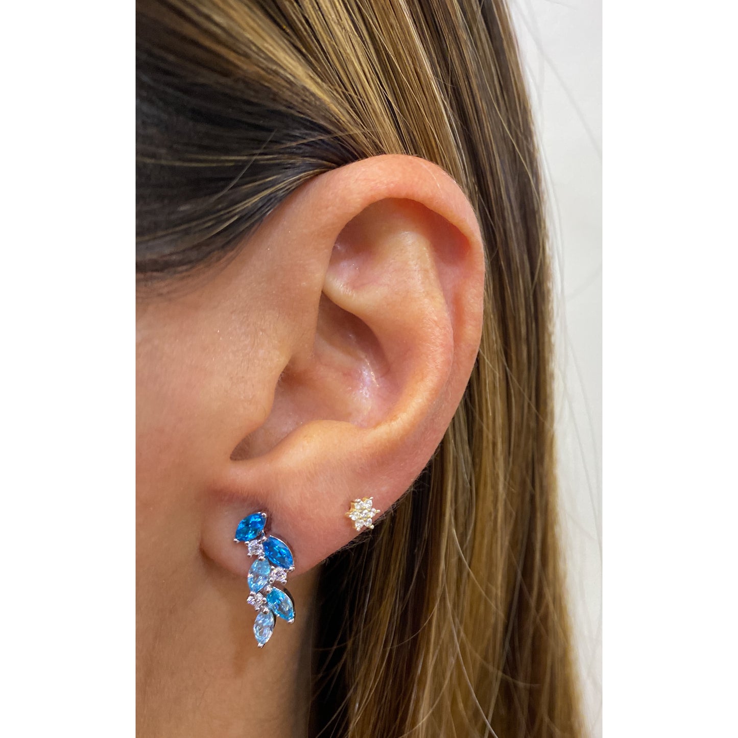 Aretes KAKMA Azul - Plateado