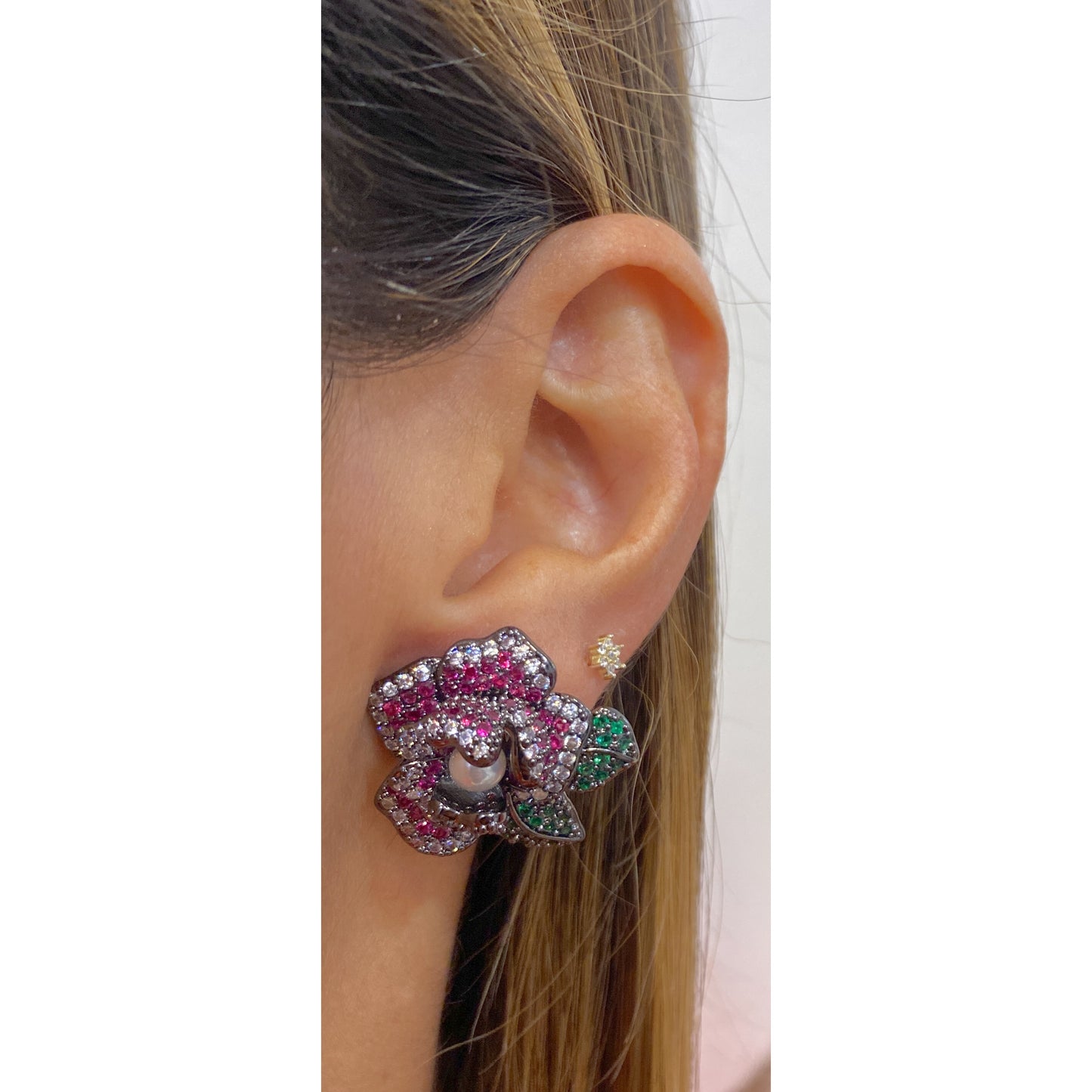 Aretes JULEON Fucsia - Verde