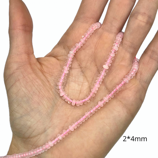 Sarta Róndela Cuarzo Rosado 2*4mm