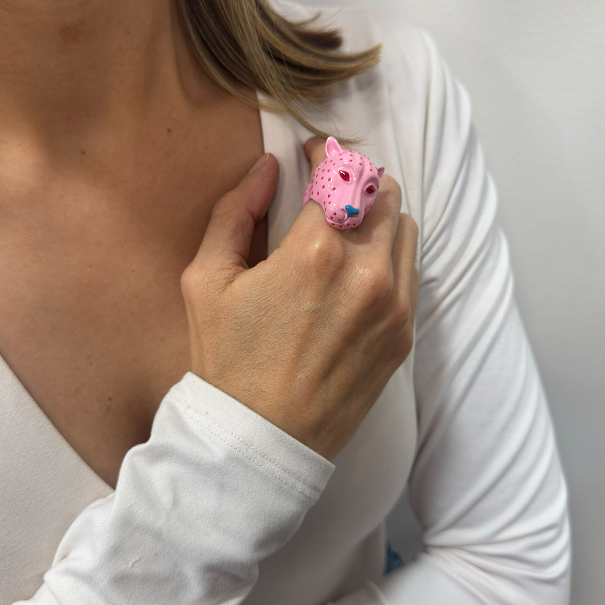 Anillo LUVIP Rosado Ajustable (Talla 8-9)