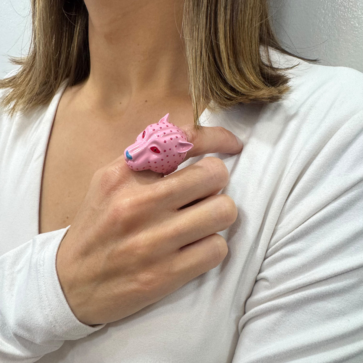 Anillo LUVIP Rosado Ajustable (Talla 8-9)