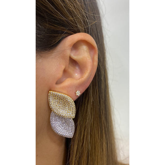 Aretes VRILU Dorado-Plateado