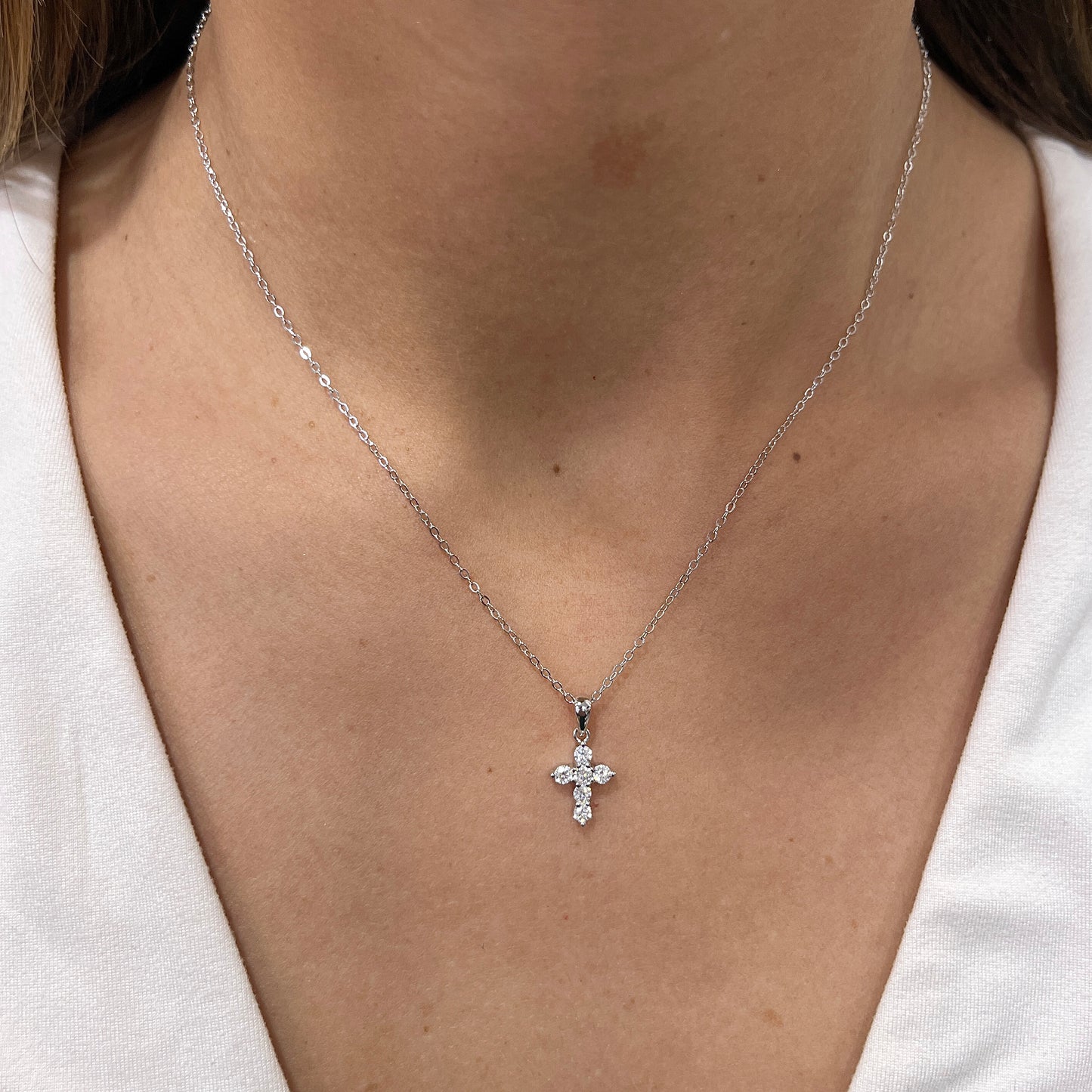 Collar SUVIT Plateado Plata Rodinada- Moissanita