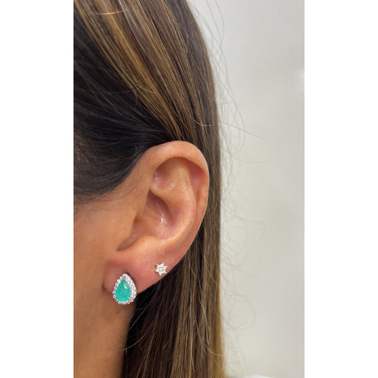 Aretes GOTIK Aguamarina-Plateado (Craquelado)