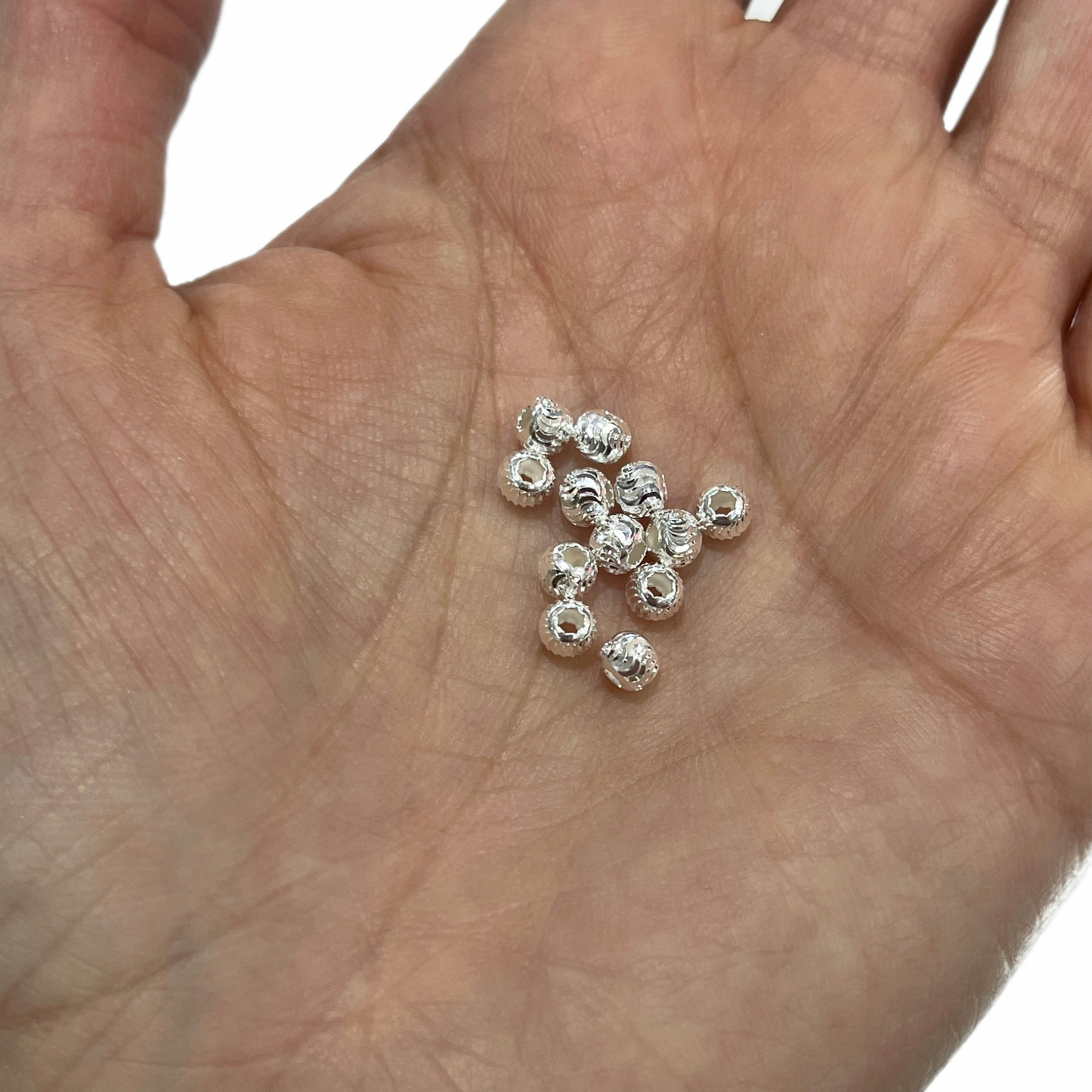 Balín Diamantado Plata 4mm