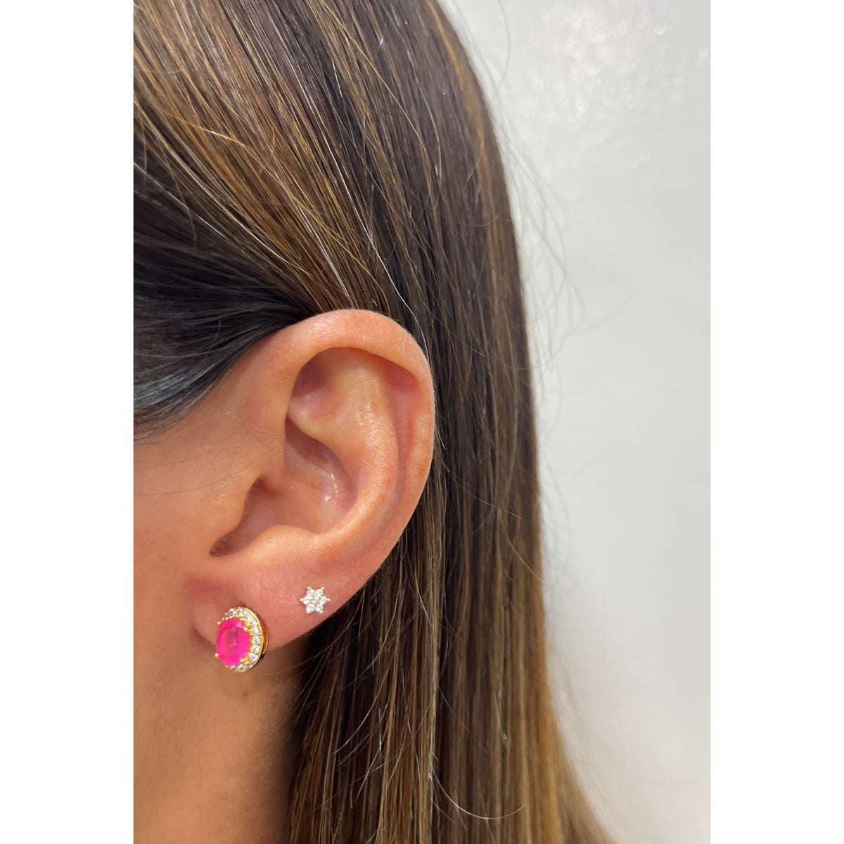 Aretes ONEC Fucsia-Dorado (Craquelado)