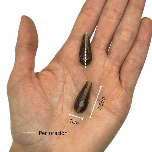 Gota Cuarzo Humo 1*2,5cm