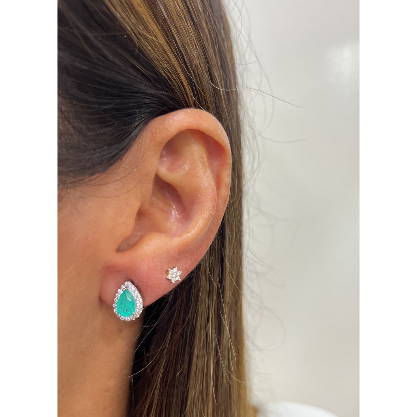 Aretes GOTIK Aguamarina-Plateado (Craquelado)