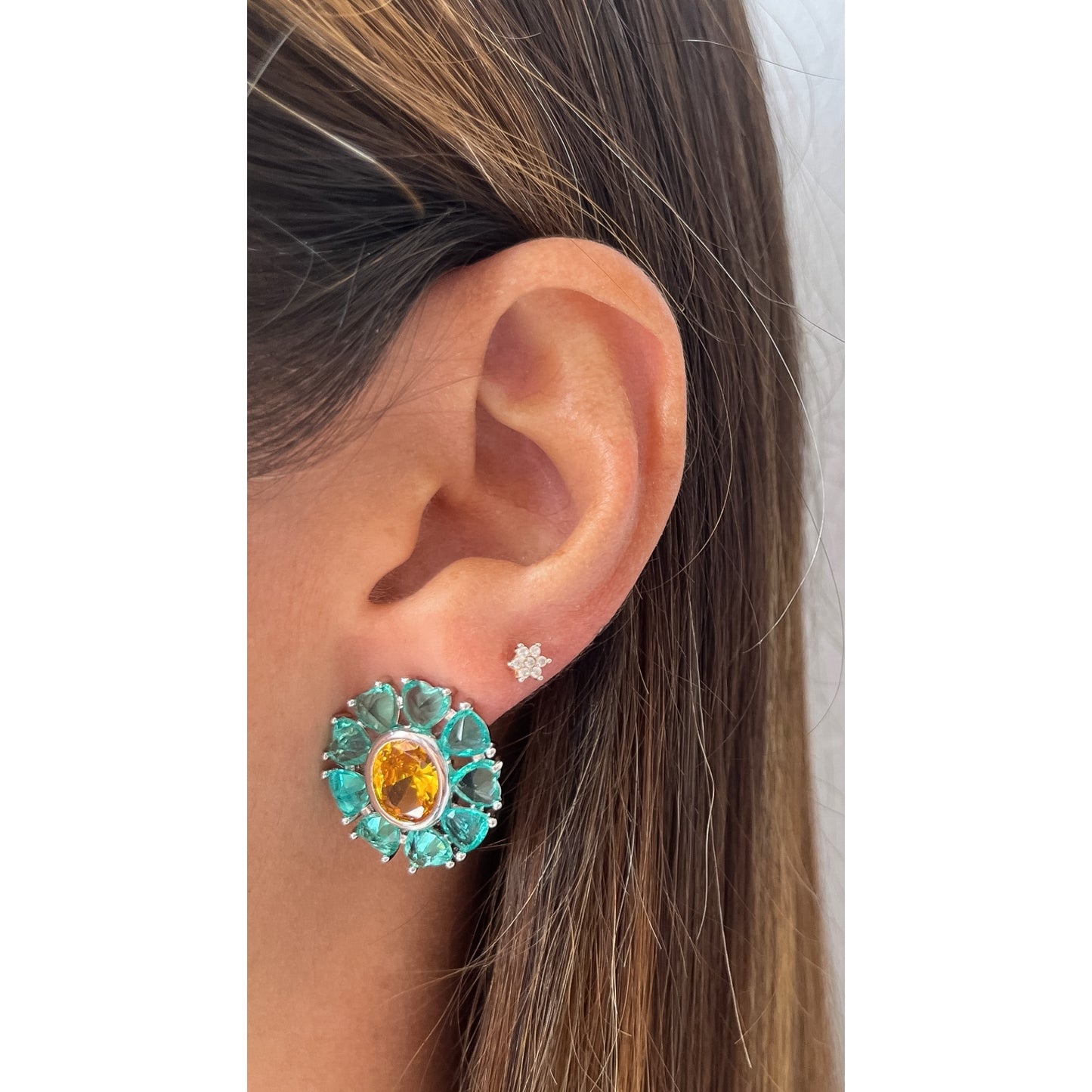 Aretes KOLY Aguamarina / Amarillo