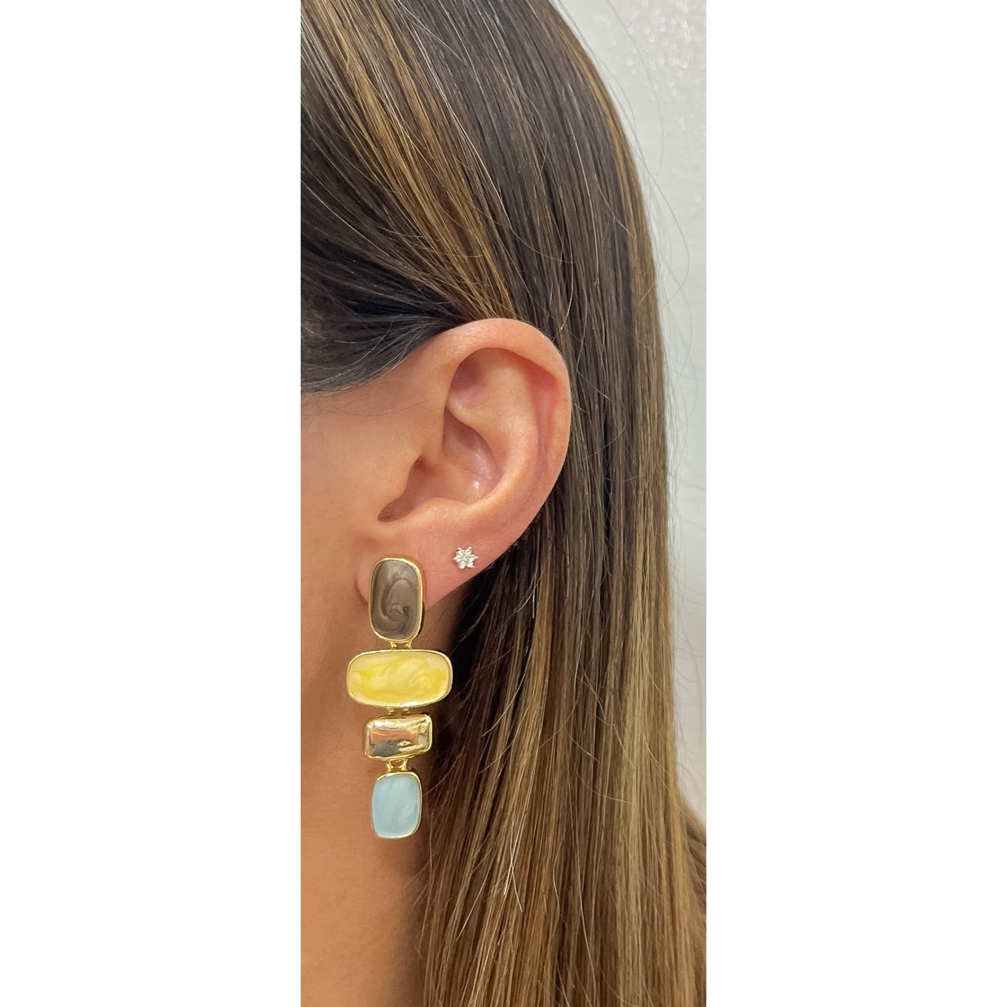 Aretes AVUK Amarillo-Azul