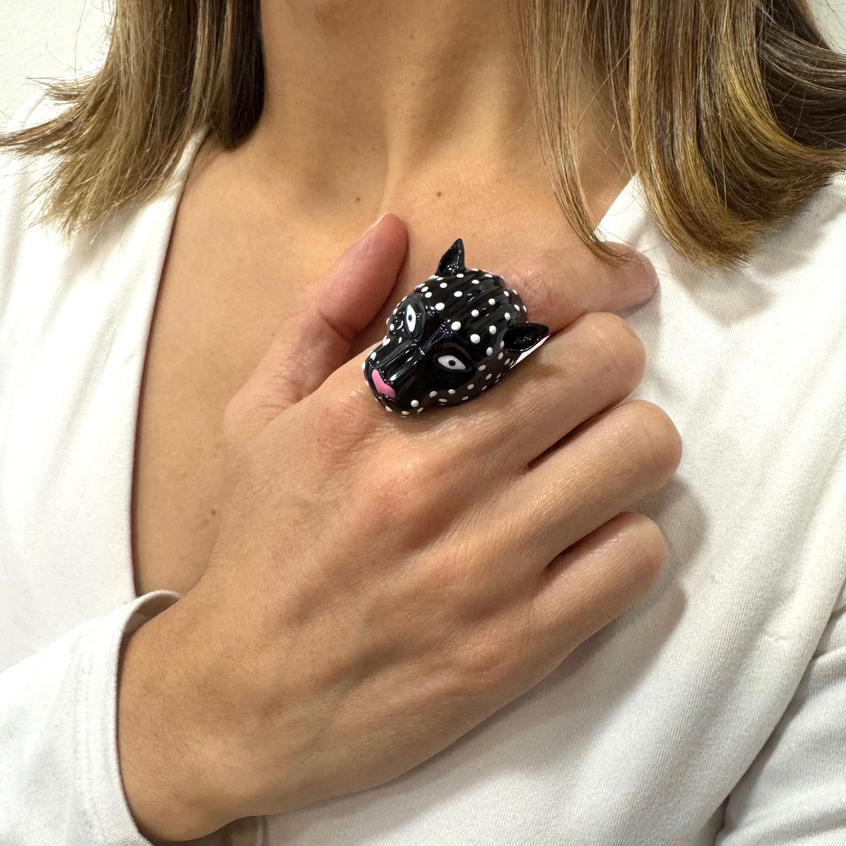 Anillo LUVIP Negro Ajustable (Talla 8-9)