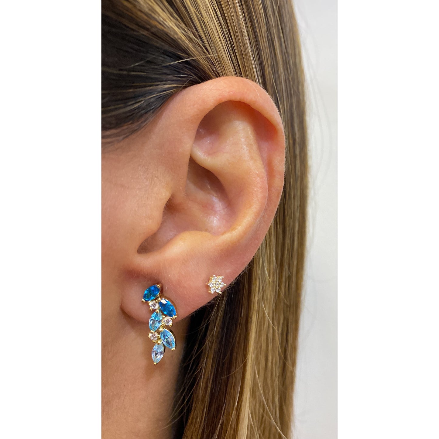 Aretes KAKMA Azul - Dorado