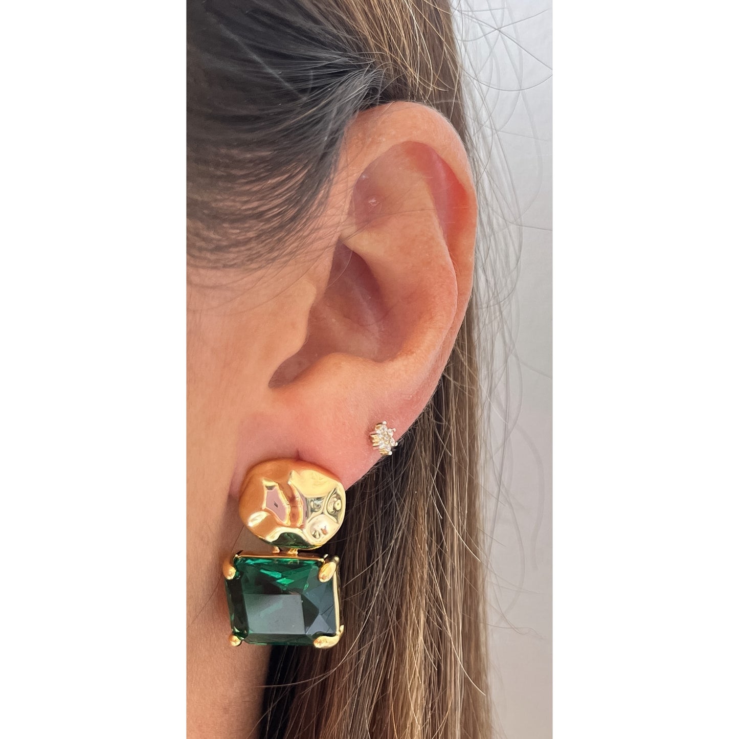 Aretes COZI Verde / Dorado