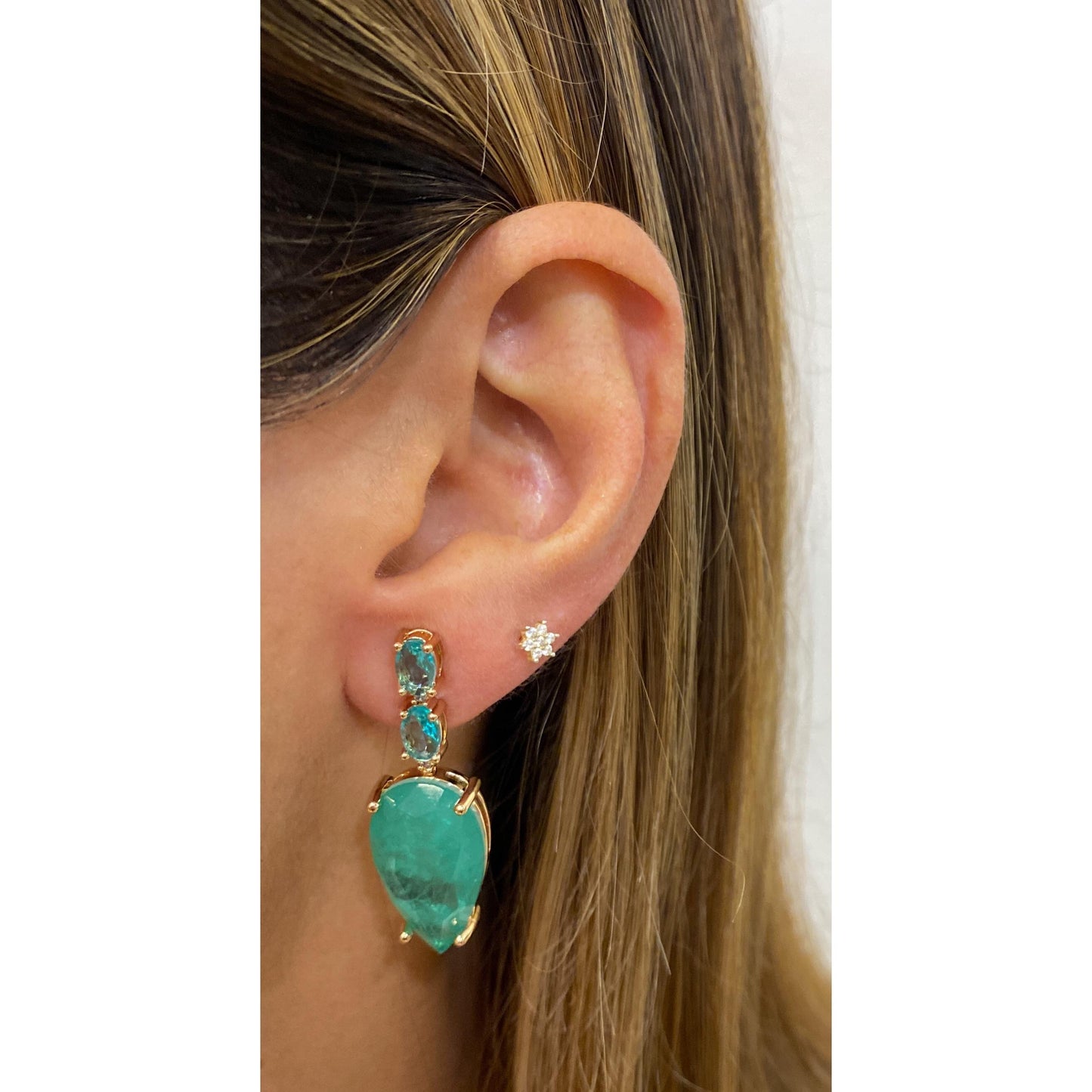 Aretes FUVI Aguamarina