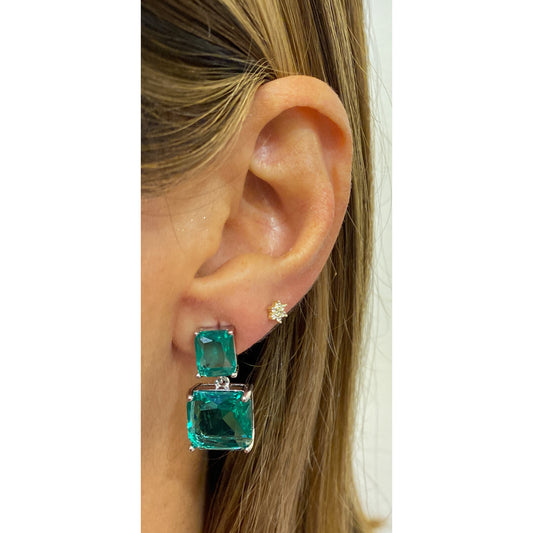 Aretes SOHIM Plateado-Aguamarina