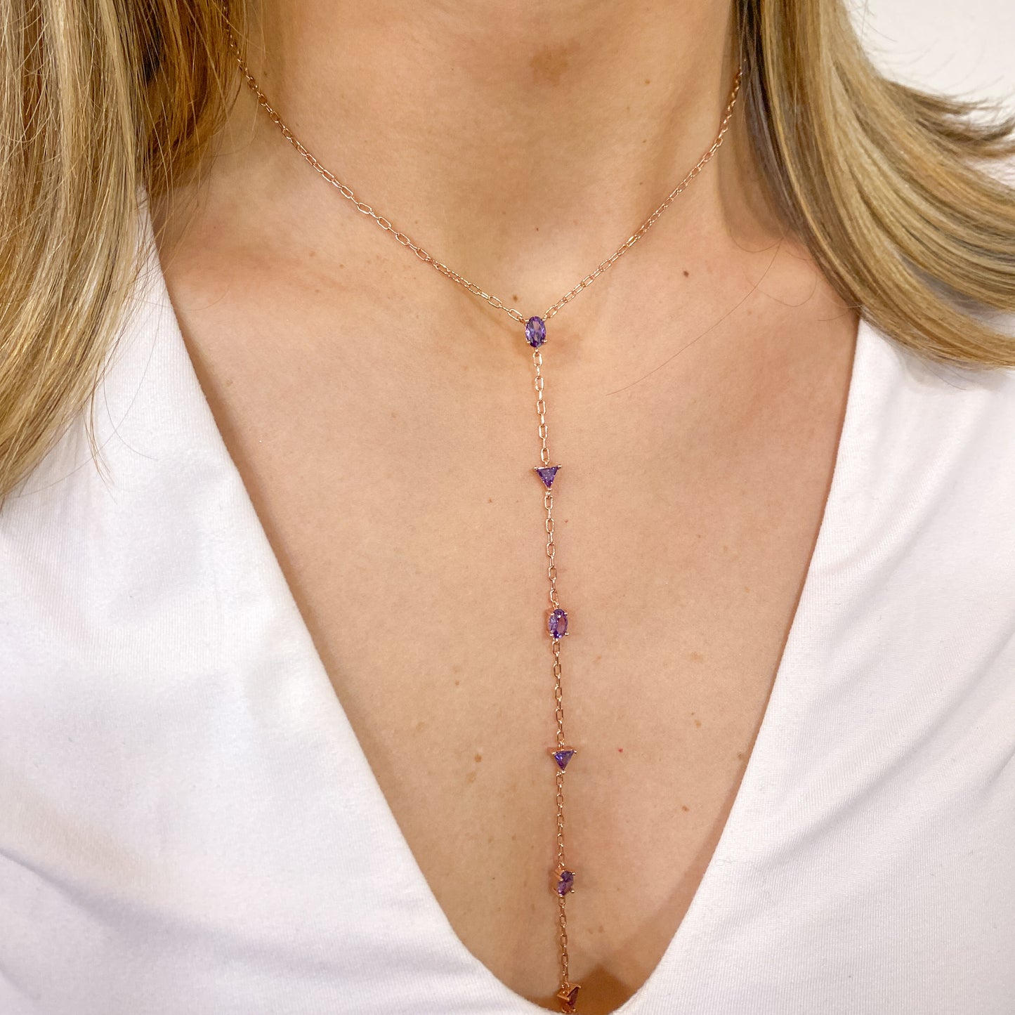 Collar Péndulo SUKIL Oro Rosa-Morado