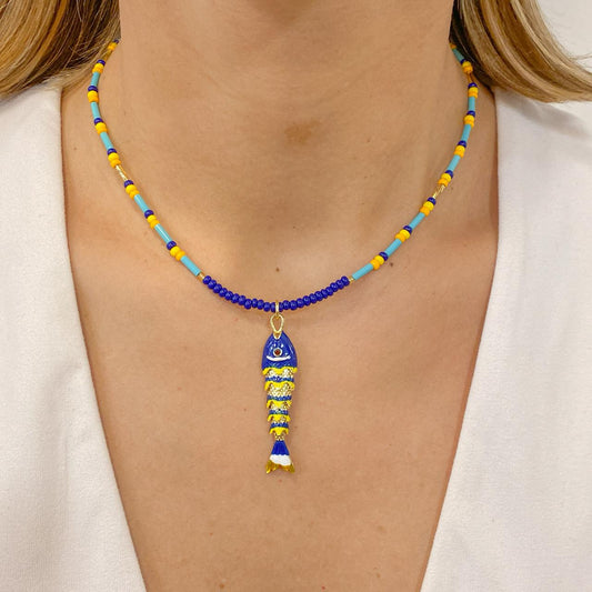 Collar FANZER Pez Grande Azul Oscuro