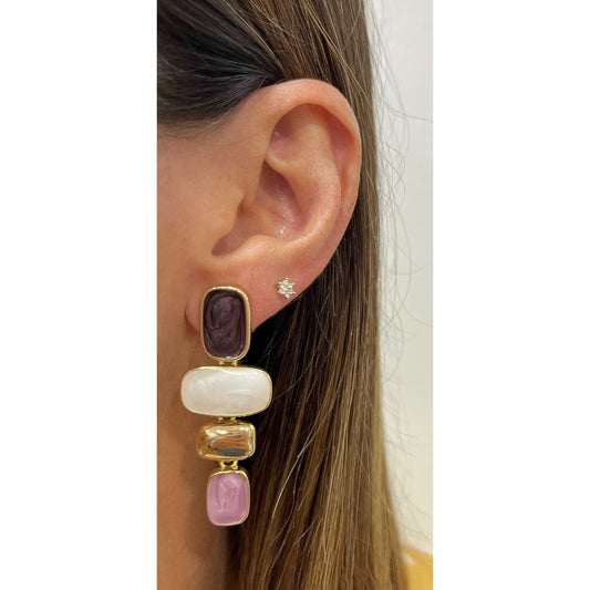 Aretes AVUK Blanco-Lila