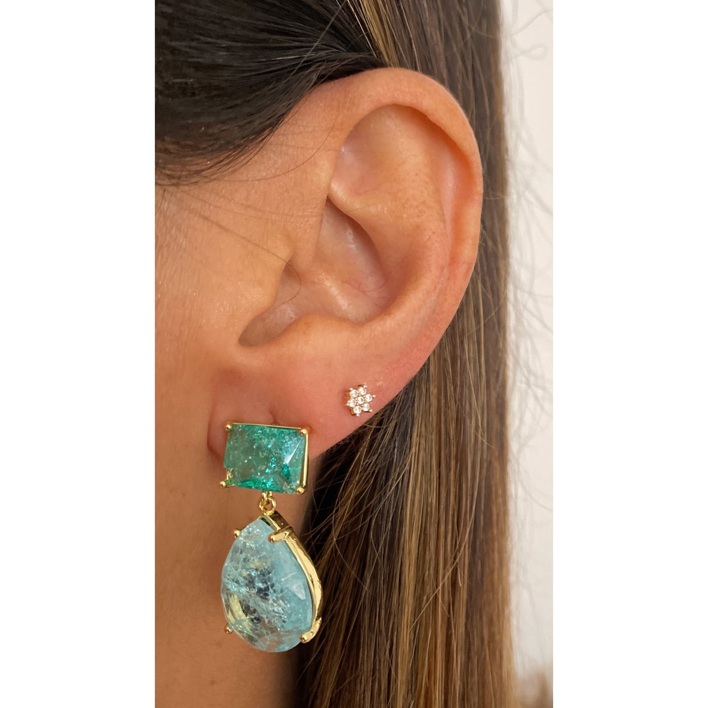 Aretes HUXOL ( Cristal Craquelado )