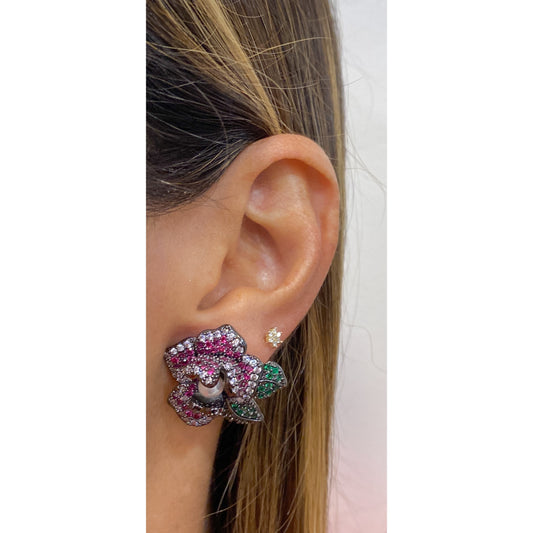 Aretes JULEON Fucsia - Verde