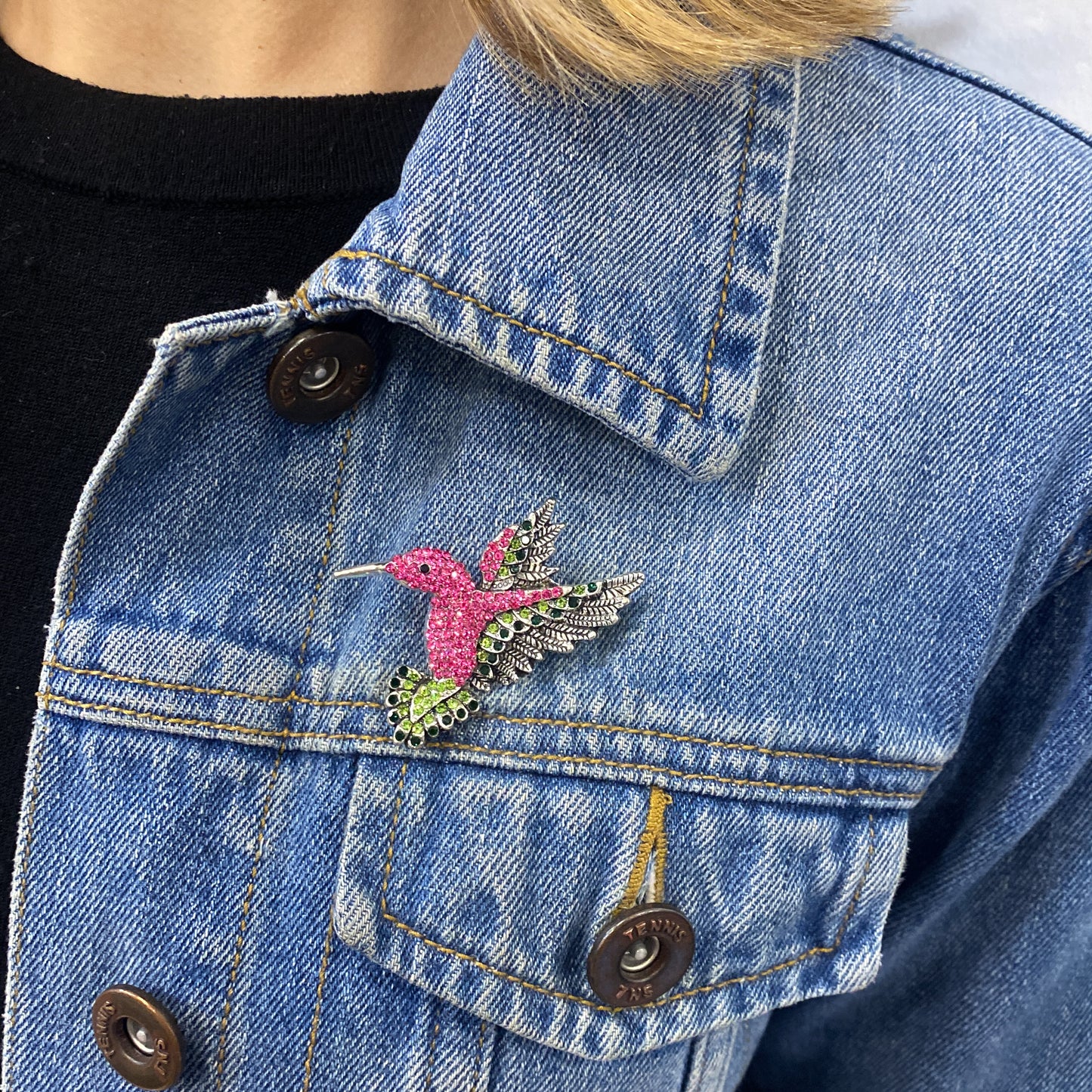 Prendedor ALKOM Rosado-Plateado