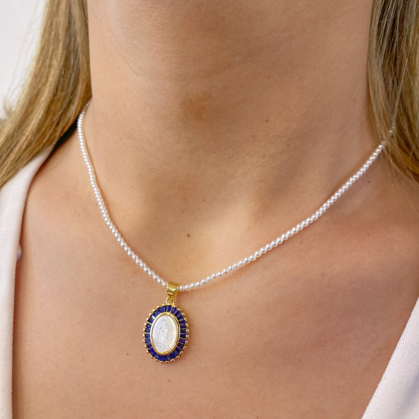 Collar GENCI Azul -Virgen de Guadalupe