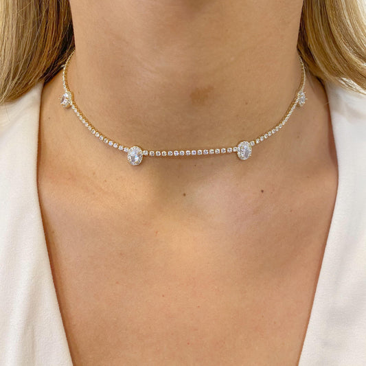 Collar KATRU Dorado-Clear