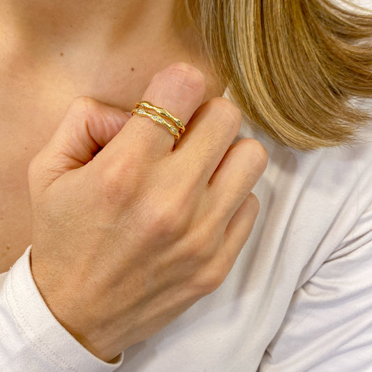 Anillo SUL Dorado Ajustable (Talla 5-6)