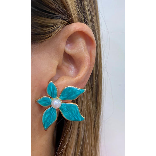 Aretes FLOWY Aguamarina
