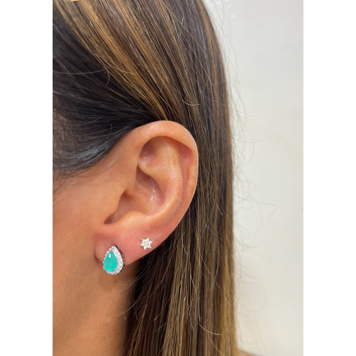 Aretes GOTIK Aguamarina-Plateado (Craquelado)
