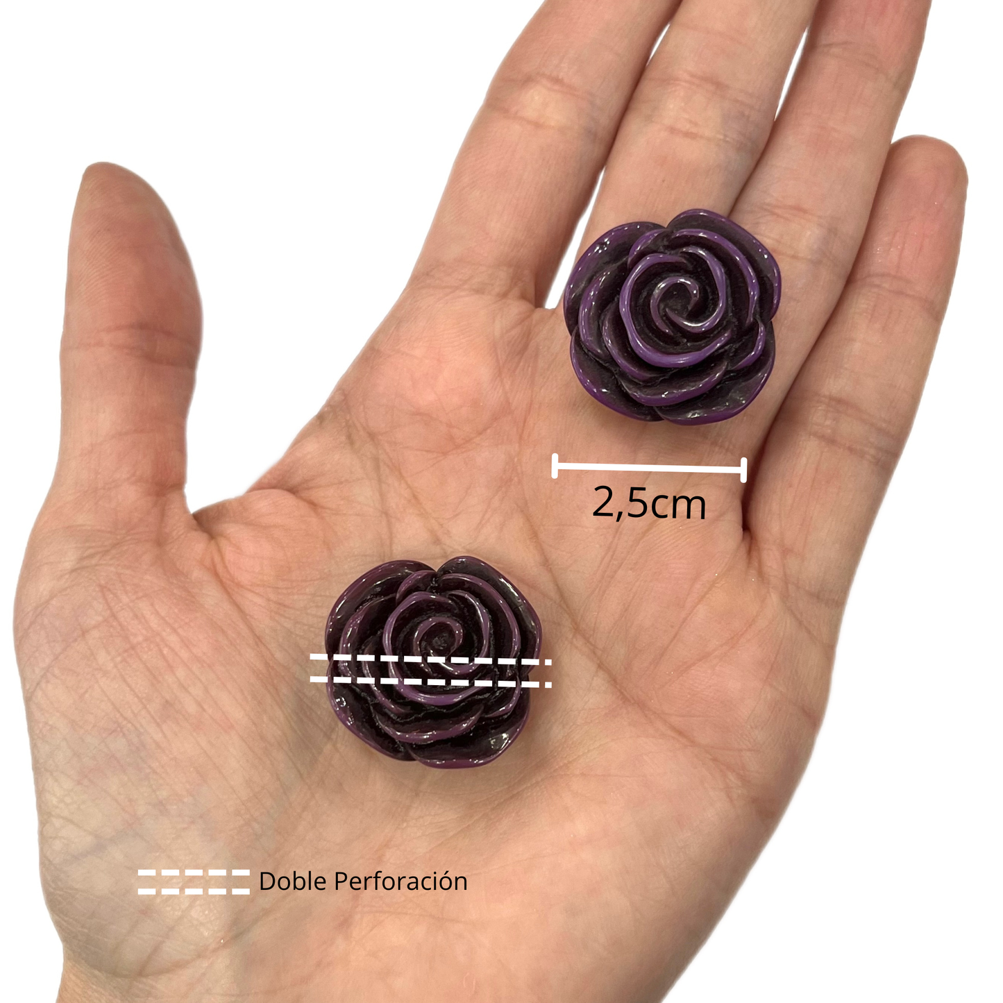 Rosa Acrílico Morado 2,5cm