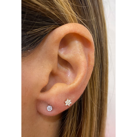 Aretes UTIN Plateado 4mm